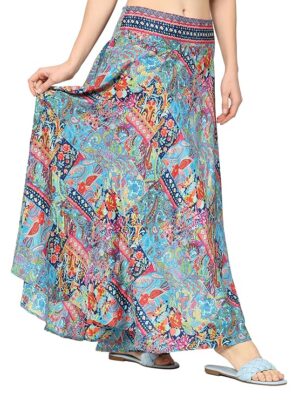 Full Flared Printed Skirts for Women's