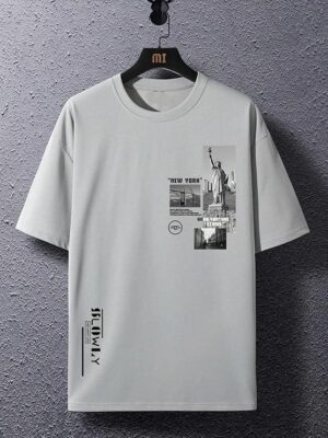 Gray Men Oversized Tshirt || Men T Shirt Printed